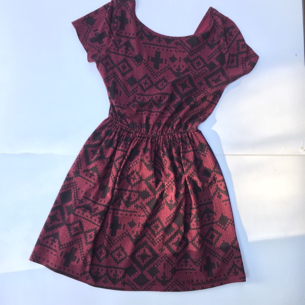 ☀️Topshop A Line Magenta Geometric Print Dress 4